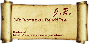 Jávorszky Renáta névjegykártya