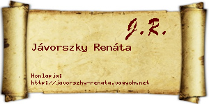 Jávorszky Renáta névjegykártya
