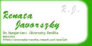 renata javorszky business card