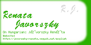 renata javorszky business card